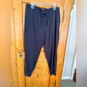 Loft Lightweight Joggers W/Black Pockets Drawstring Elastic Waist Sz Large